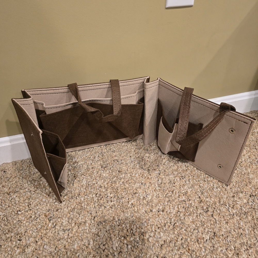 & Other Stories Beige and Brown Foldable Makeup Bag Organizer